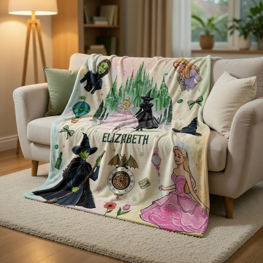 Personalized Good & Dark Witch Flannel Blanket Magical Gift Throw