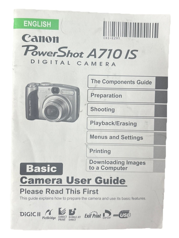 Canon Powershot A 710 IS Basic And Advanced Manuals. Bundle Of Both.