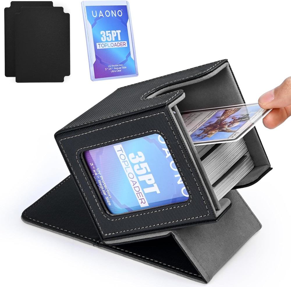 Card Deck Box with MTG Commander Display, Deck Case Holds 100+ Double-Sleeved Ca