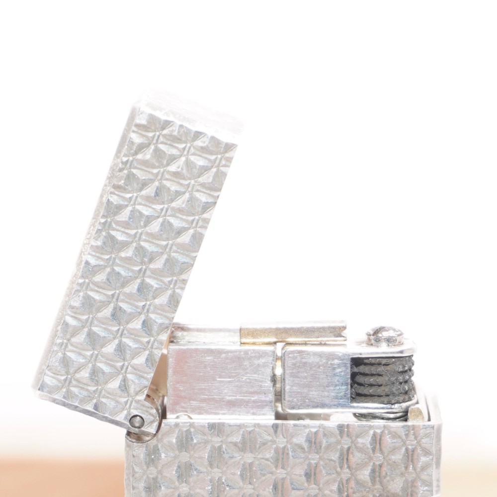 Dunhill Lighter Silver Botanical Pattern_Ultrasonically Cleaned_Working