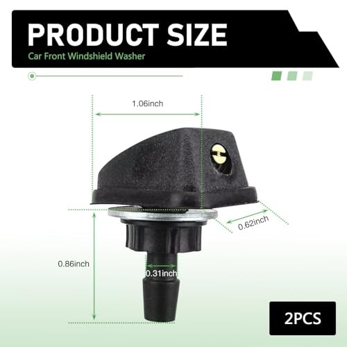 2 PCS Front Windshield Washer Nozzle Kit, Adjustable Fan Shape Spray Wiper
