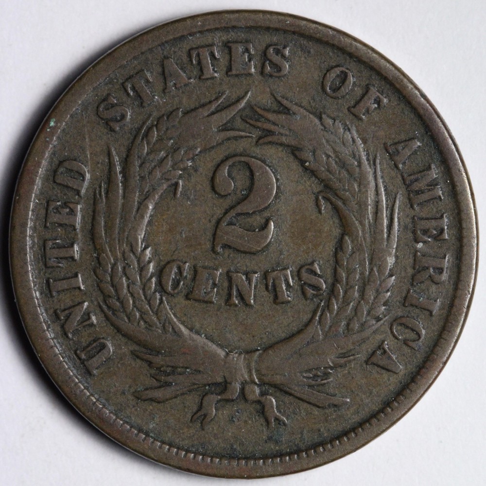 1864 Two Cent Piece VF E188 AICB