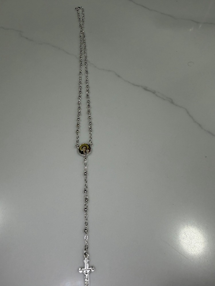 Rosary From Italy Prayer Silver Cross Religious