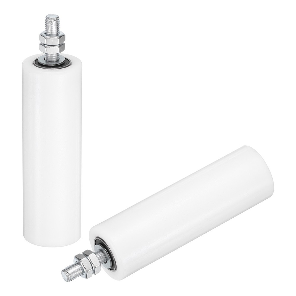 2Pcs Slide Gate Guide Roller, 6" Nylon Sliding Gate Support Assembly, White