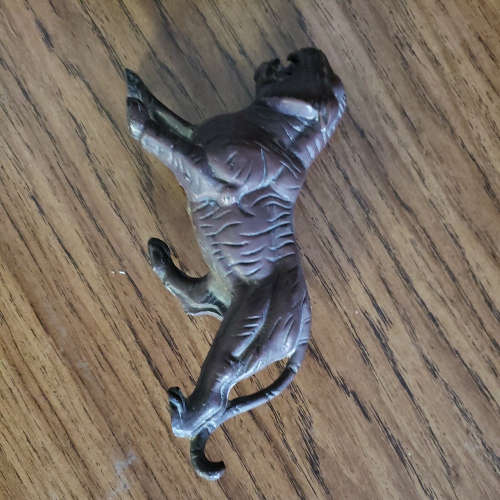 Vintage Solid Bronze Tiger Figurine