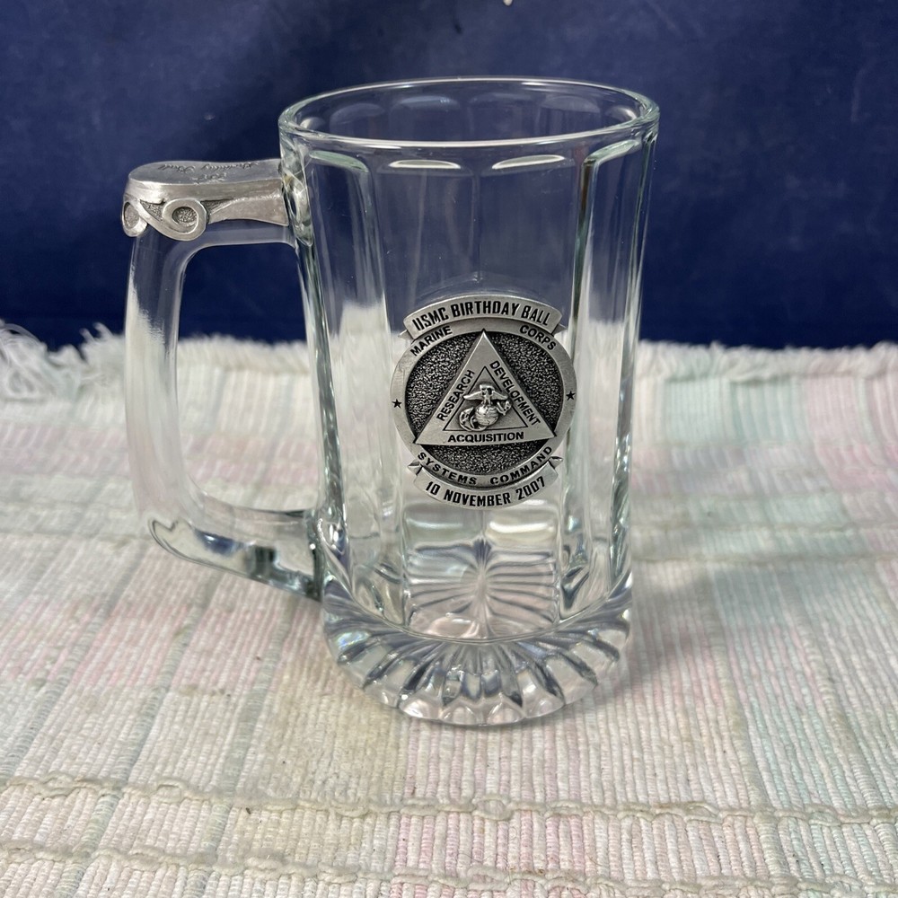 2007 USMC Birthday Ball Mug - Pewter Emblem- Systems Command