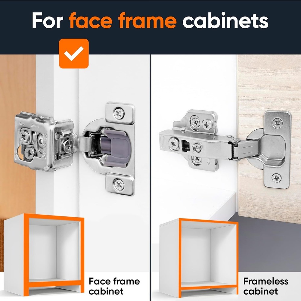 Quiet Close Concealed Hinges - 50 Pack Stainless Steel