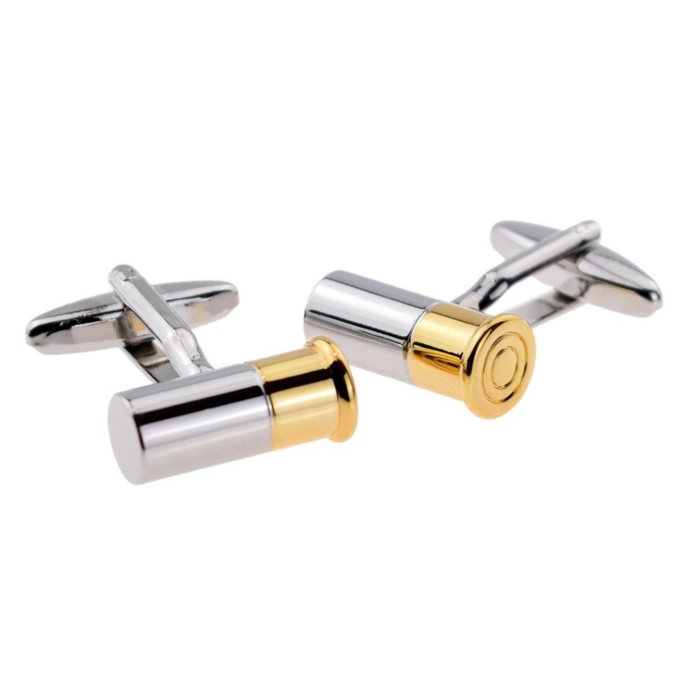 Two Tone Shotgun Shell Cufflinks Presented in a Box X2CN393