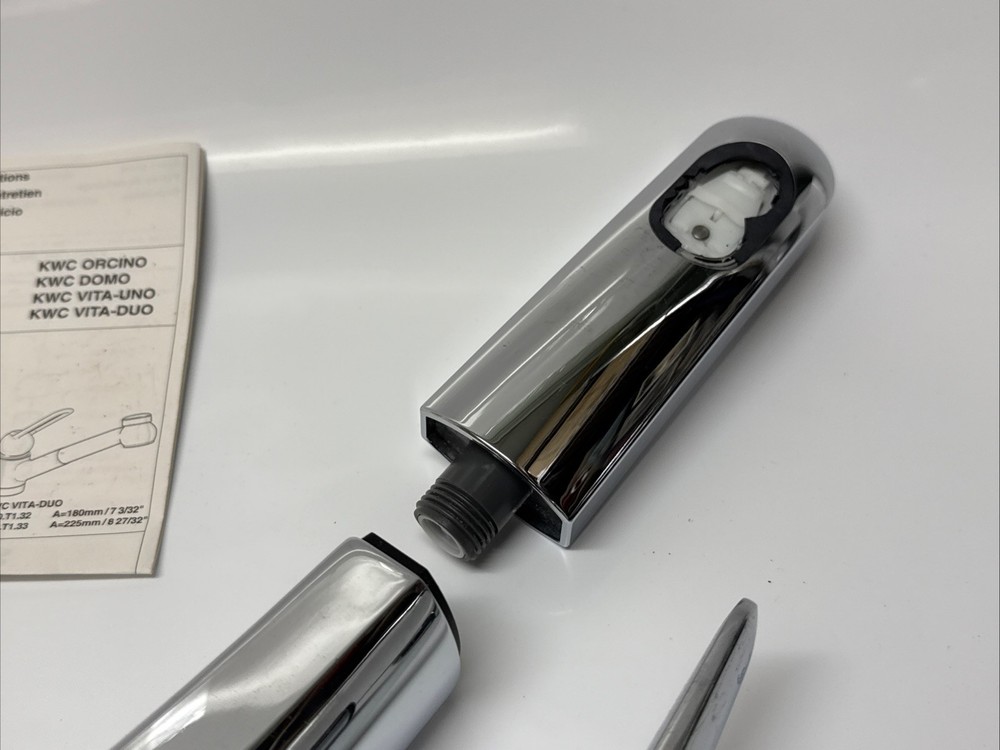 KWC Domo Chrome & White Single Kitchen Faucet, Core Unit Only (no Pull-out)