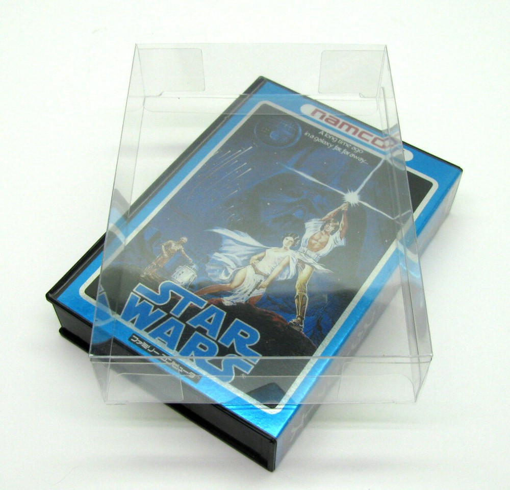 10X NINTENDO FAMICOM CLAMSHELL CIB GAME - CLEAR PLASTIC PROTECTIVE BOX - READ!