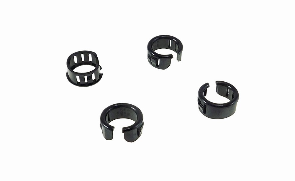 4 Pack 1/2"(Panel Hole) 5/16" ID Split Locking Black Plastic Grommets 2871-P