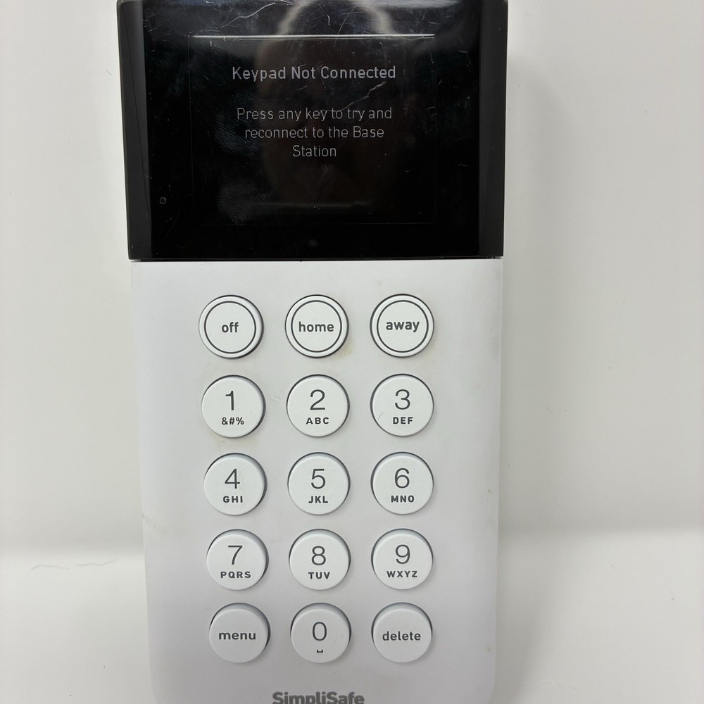 SimpliSafe Home Security System - Wireless Security Keypad KP3W SSKP3 - White