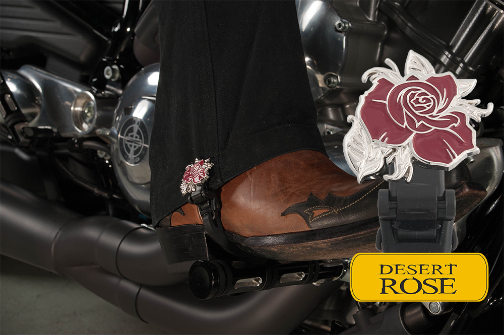 6" Desert Rose Biker Boot Straps