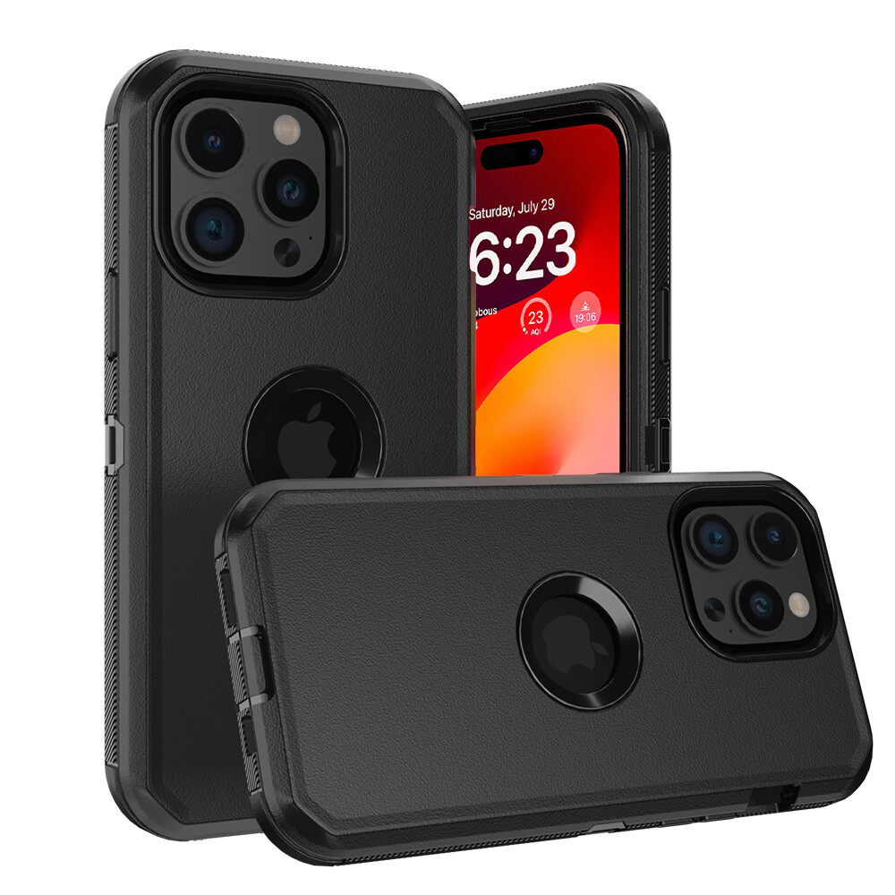 For iPhone 15 Pro Max 15 Case Shockproof Cover+Tempered Glass Screen Protector