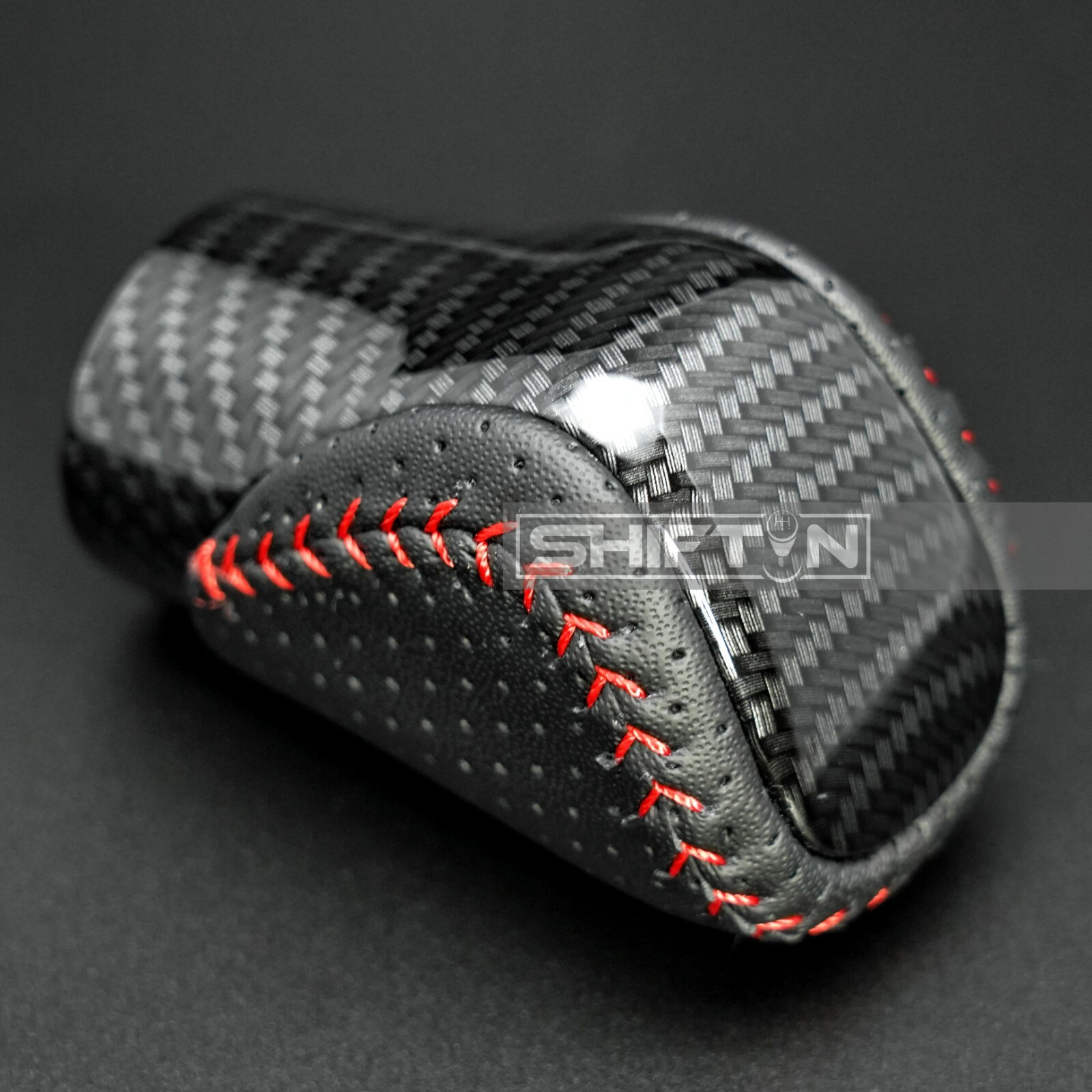 Red Stitch Carbon Fiber Shift Knob for Lexus ES300h GS GX RC IS350 NX200t RX450h