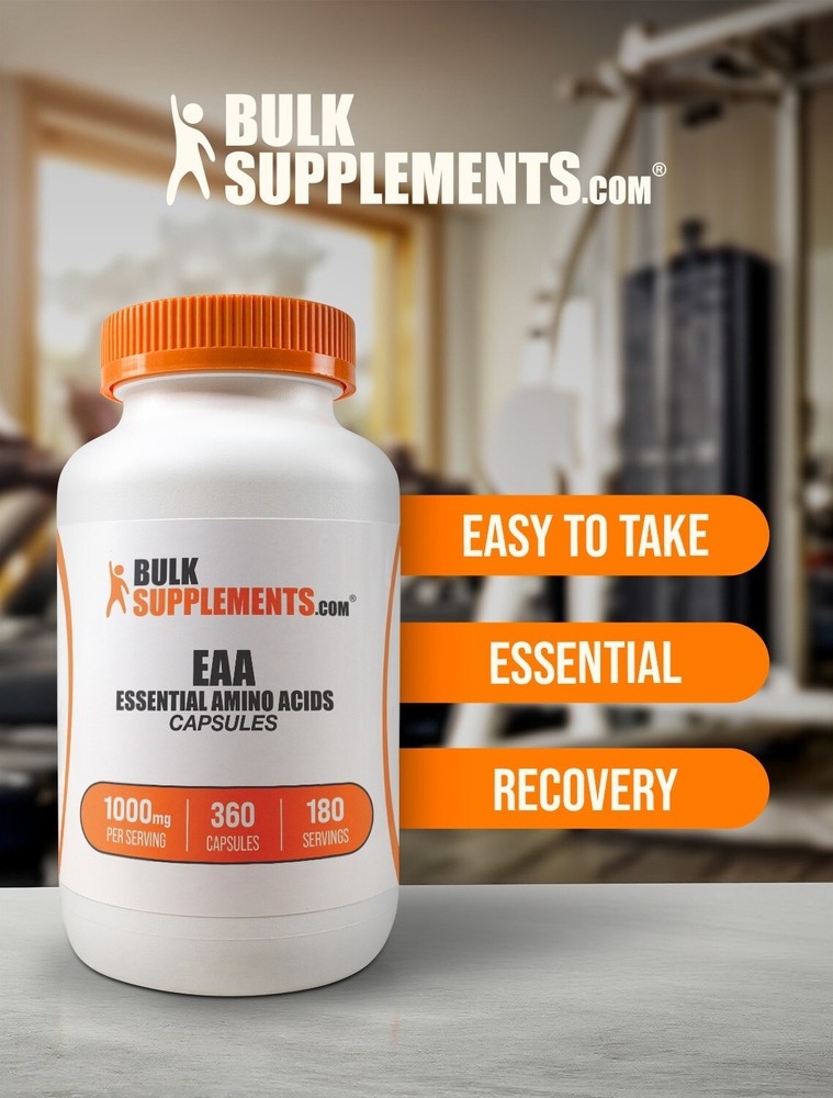 BulkSupplements Essential Amino Acids (EAA) 360 Capsules - 1000 mg Per Serving