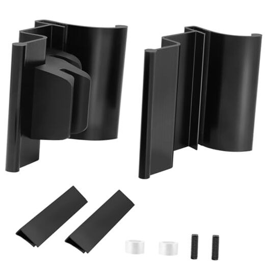 RV Shower Door Handle Assembly with Set Screw - Black
