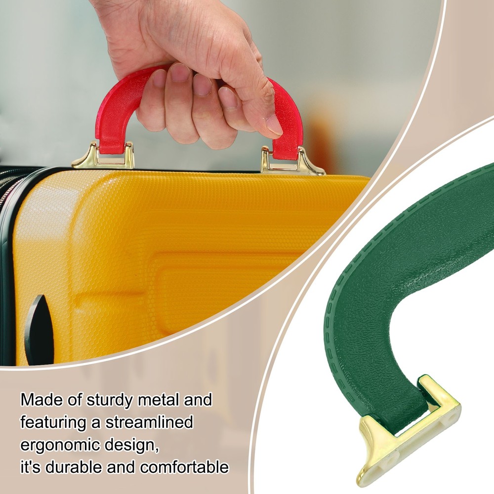 2Pcs Luggage Handle Plastic Pull Handle Grip Replacement with Screws Teal