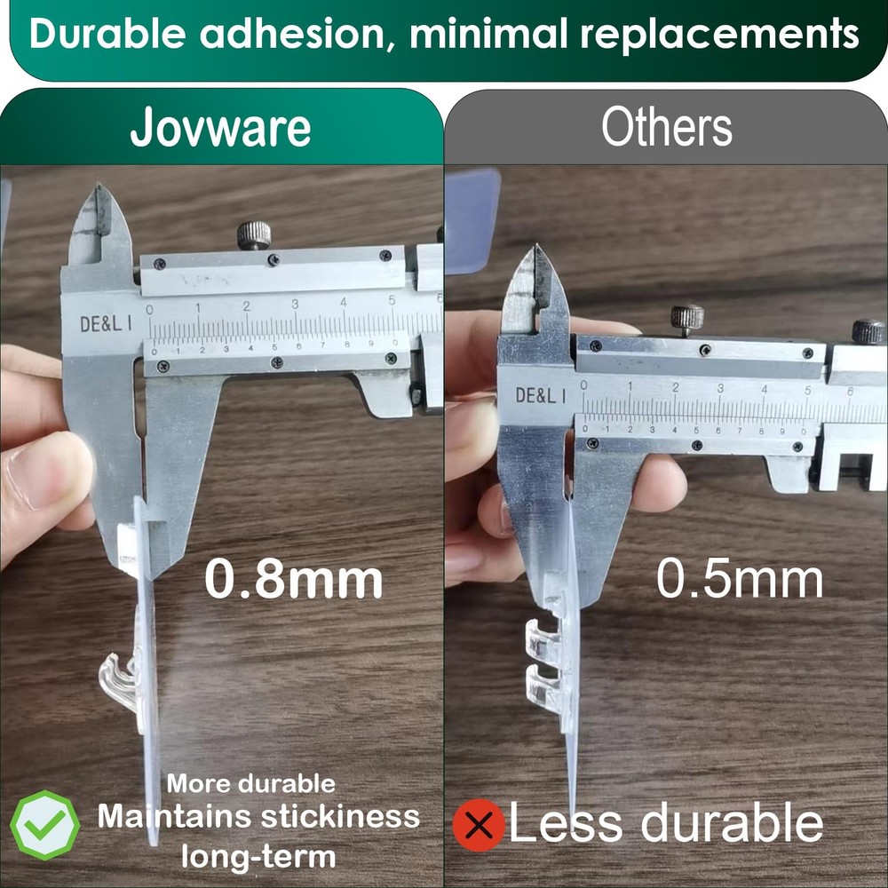 2 Pack Shower Caddy Adhesive Replacement Stickers with 2 Flat Hooks for Kitchen