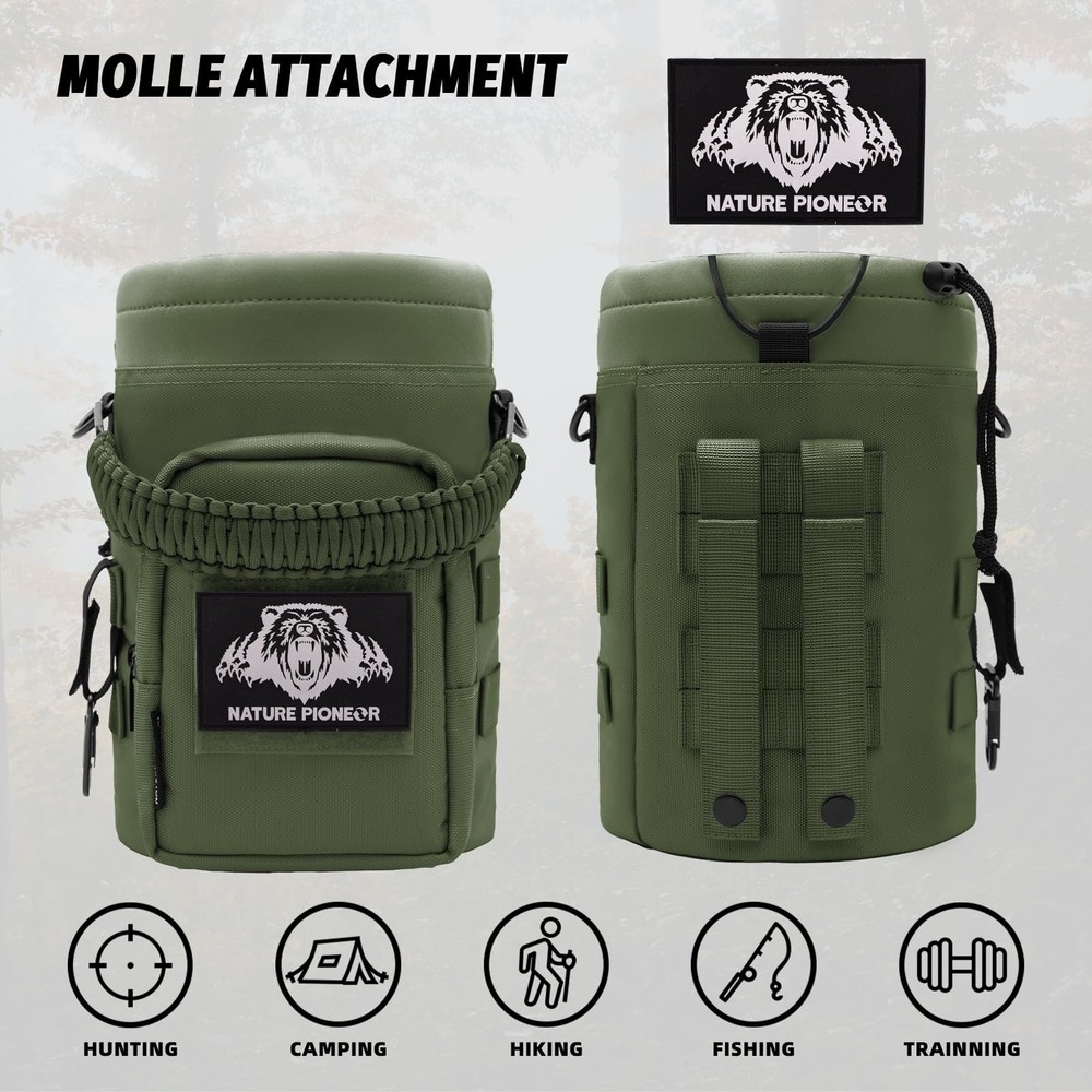 32 64 128oz Tactical Water Bottle Pouch, Multi-Function Tactical Water Bottle...