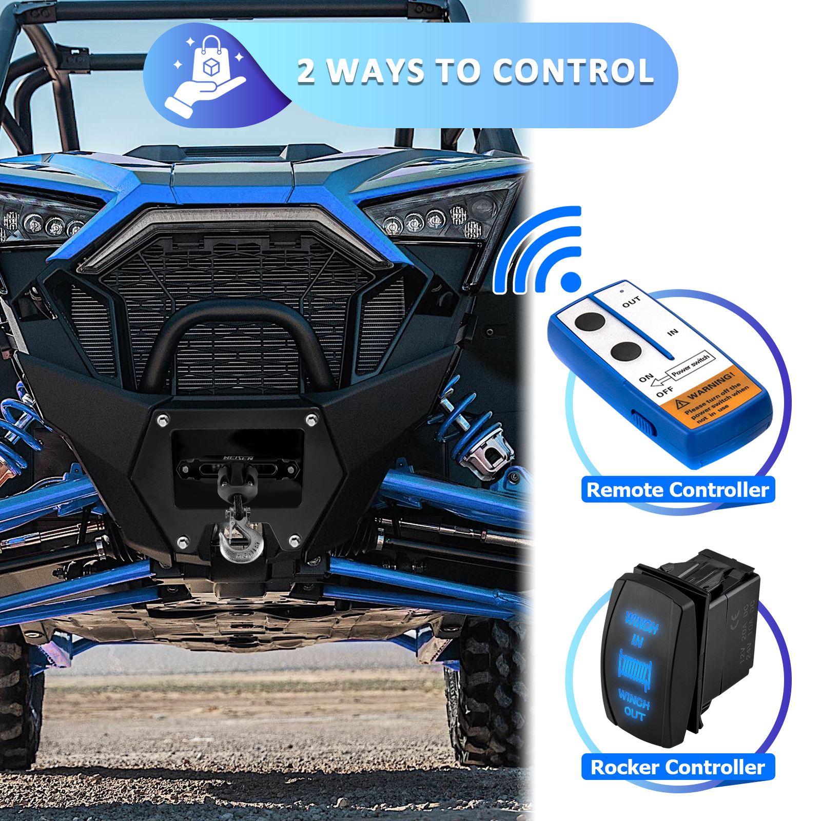 For 2020-2024 Polaris RZR PRO XP/XP 4 UTV 4500lb Electric Winch Mount Combo Kit