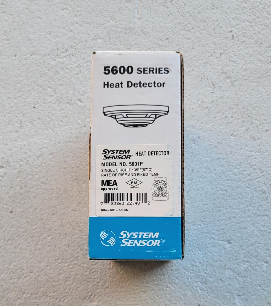 System Sensor Model No, 5601P Heat Detector, New Open Box