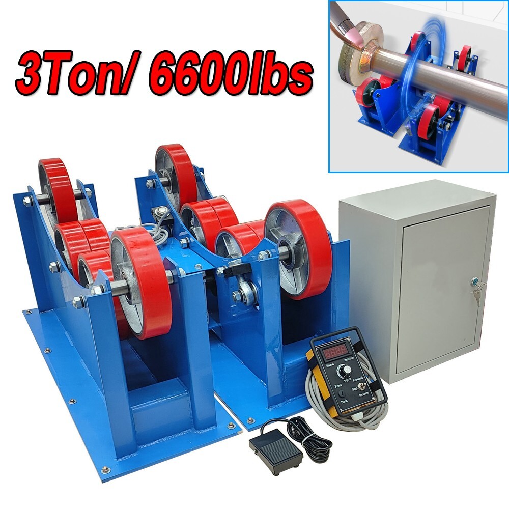 3Ton Welding Turning Roller Four Rubber Wheels Welding Positioner Remote Control