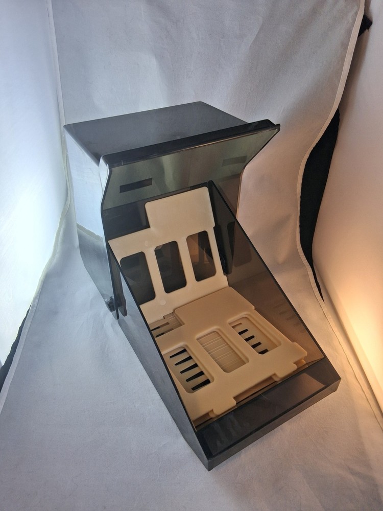 Vintage 5.25 Computer Floppy Disk Smoke Plastic Storage Organizer