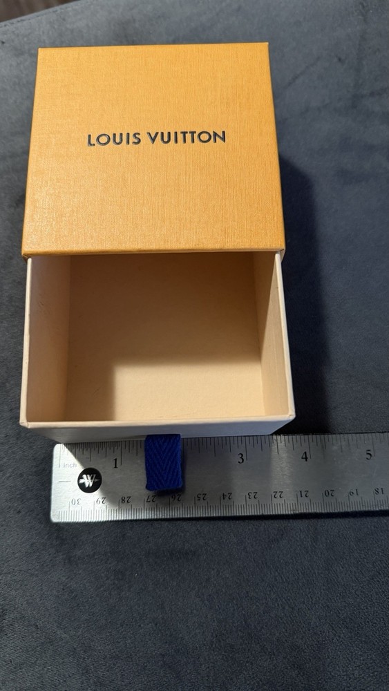 Authentic Louis Vuitton Empty Small Gift Box - Orange/Blue Logo - 3.5" Width