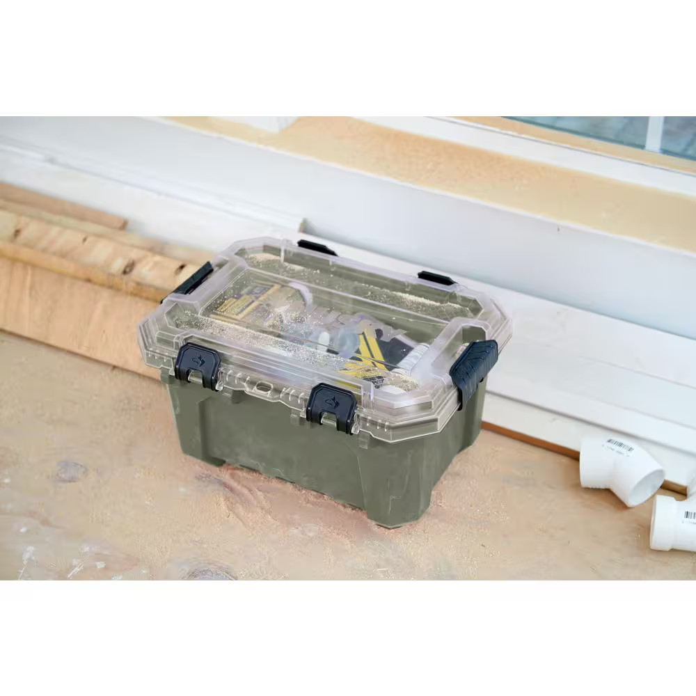 5-Gal. Professional Heavy Duty Waterproof Stackable Plastic Storage Container wi