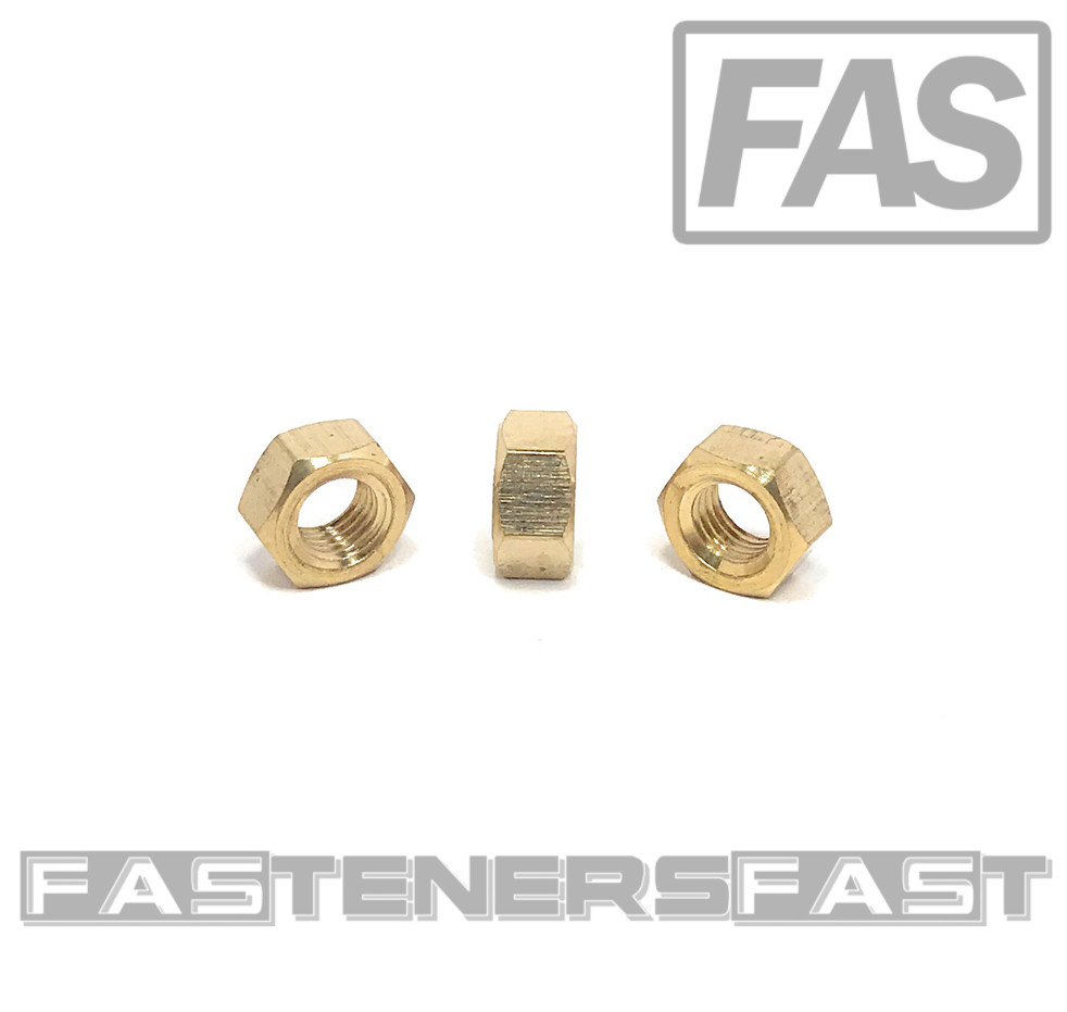 (25) 5/16-24 Brass Finished Hex Nuts - Fine Thread - Solid Brass (25 Pieces)