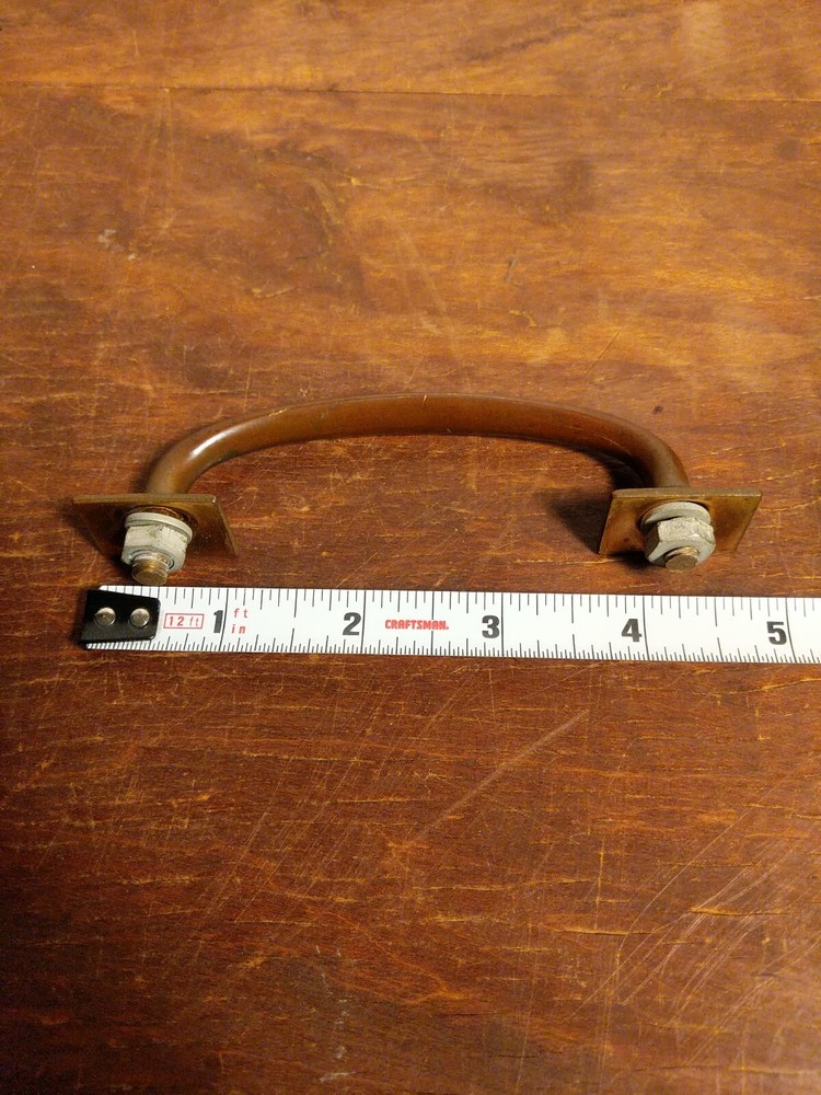 Vintage Solid Brass Original Drawer / Bin Pull Industrial Hardware 3.75" OC