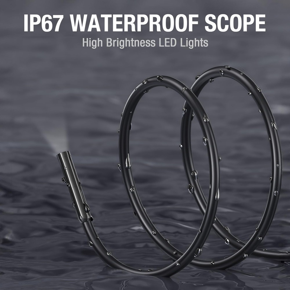 USB C Endoscope Camera with Light, Teslong Type-C Snake Borescope 10FT, black