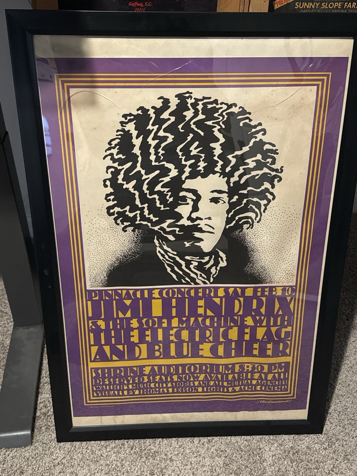 Jimi Hendrix Experience 1968 Concert Poster (3rd Printing, J. Van Hamersveld