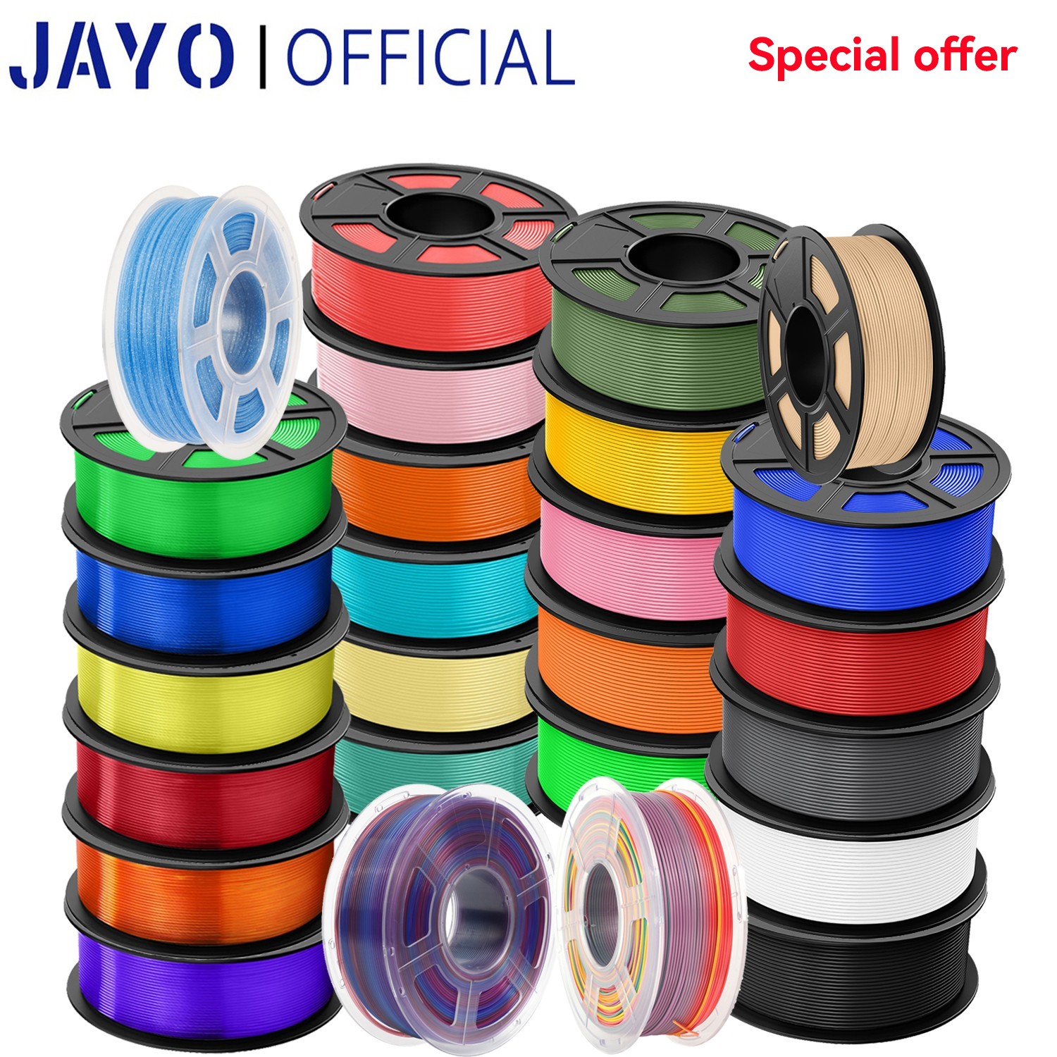 🎯【Special Offer】JAYO 1.1KG PETG PLA Rapid PLA+ SILK 3D Printer Filament 1.75mm