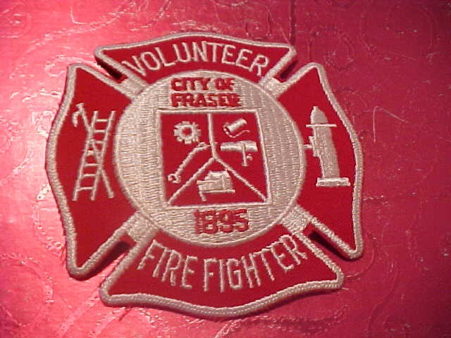 FRASER MICHIGAN FIRE DEPARTMENT PATCH SHOULDER SIZE UNUSED