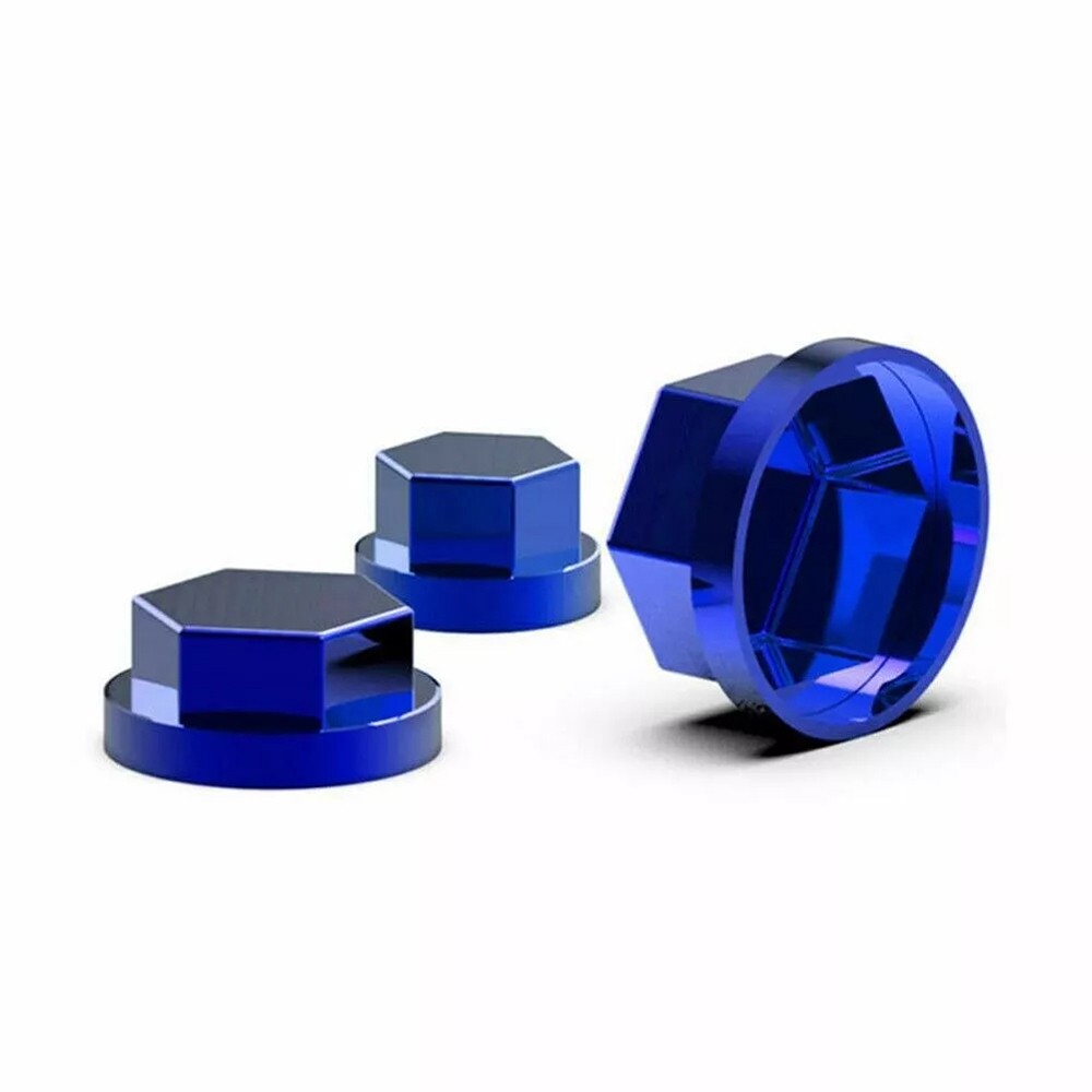 30-Piece Plastic Plating Screw Cap Set in Blue, 4 Sizes for Hardware Projects
