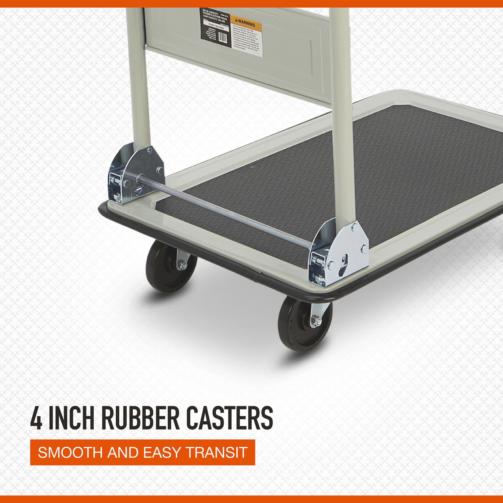 Ironton Folding Platform Truck, 330-Lb. Capacity, 29in.L x 19in.W, 4in. Casters