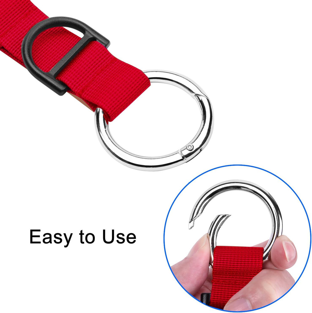 Jacket Gripper Strap with Hook and D-Ring for Easy Bag Carrying - Red