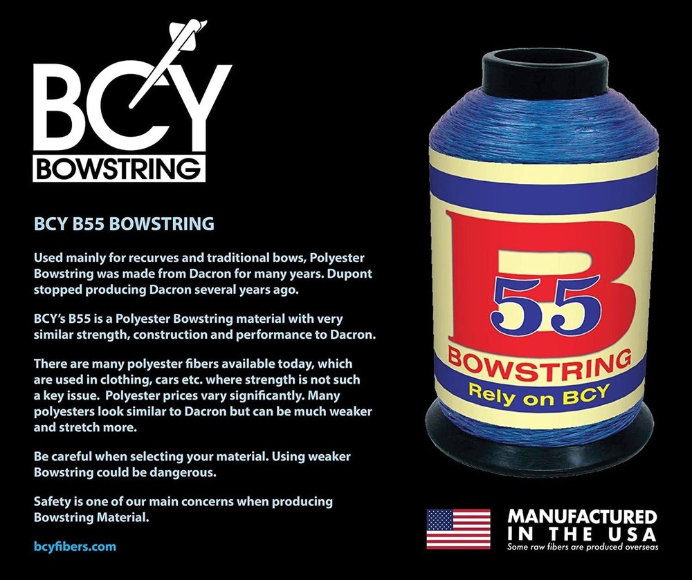 BCY B55 Bowstring Material Gunmetal 1/4 lb.