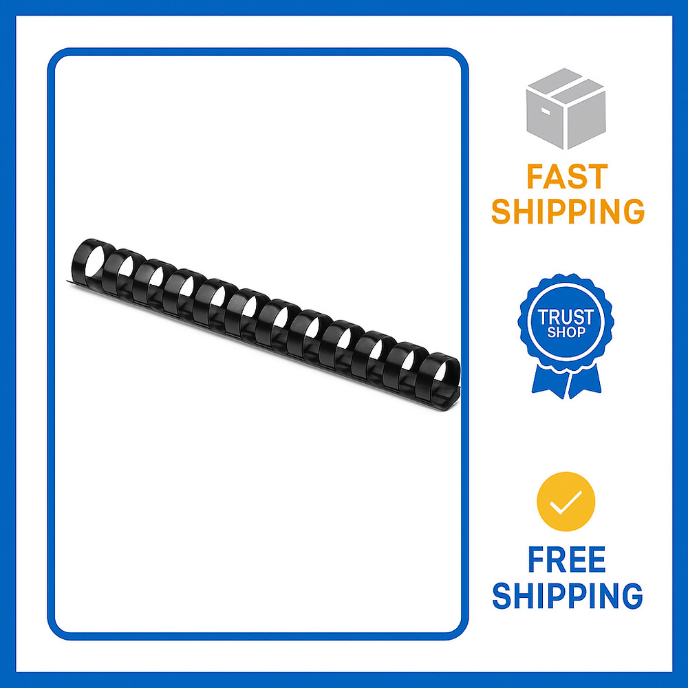 Plastic Binding Combs 1/2" Black – 100 Pack, Holds 90 Sheets