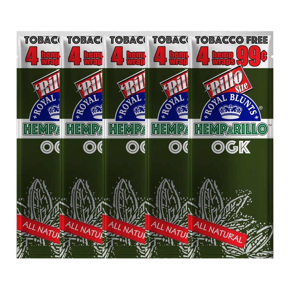 Hemparillo OGK Rolling Papers - Rillo Size (5 Pouches, 4 Each!)