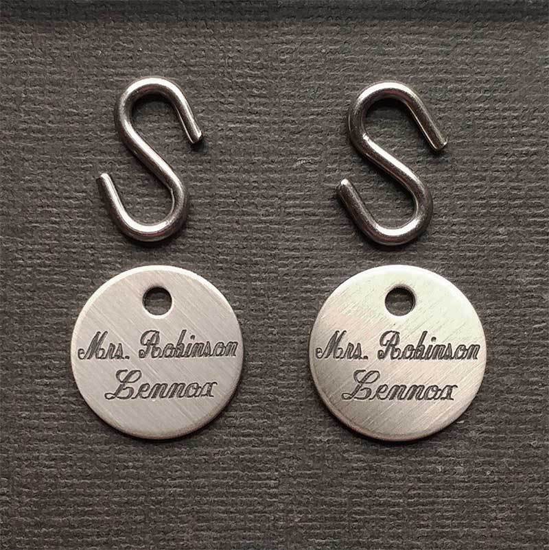 BRIDLE TAG THICK 3/4" CUSTOM ENGRAVED SOLID NICKEL SILVER HORSE PET FAST SHIP