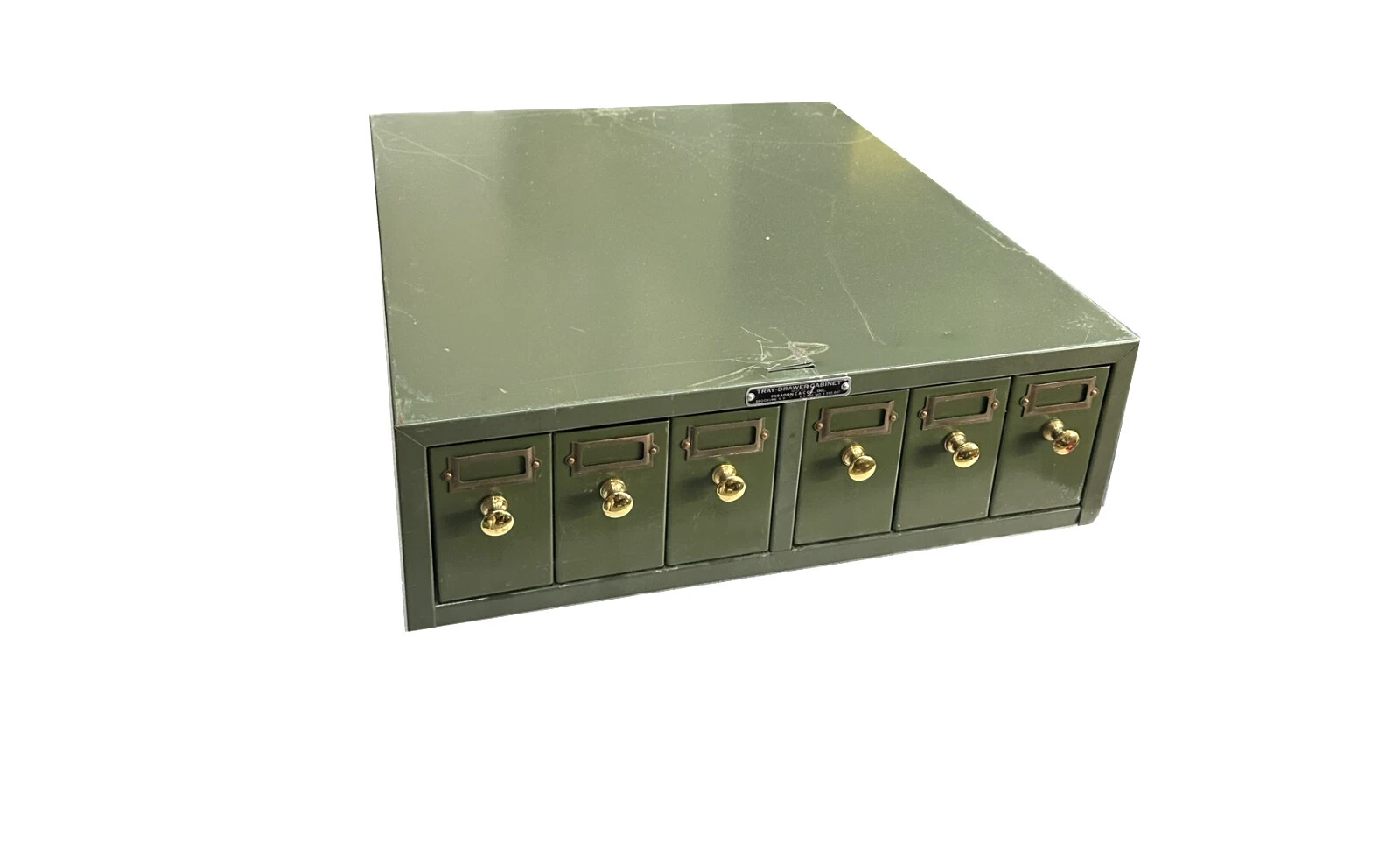 VINTAGE Six Tray-Drawer Microscope Slide Storage Stackable Metal Cabinet 19x16x5