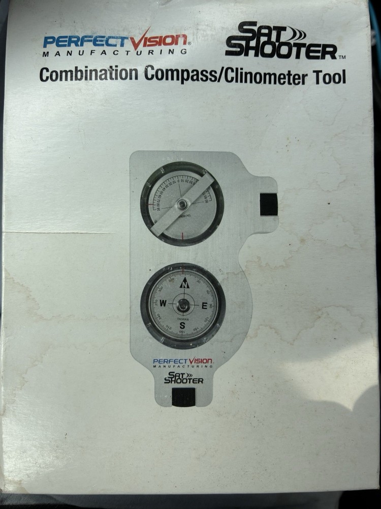 New Perfect Vision Sat Shooter combination Compass/ Clinometer Nav Tool+ Case
