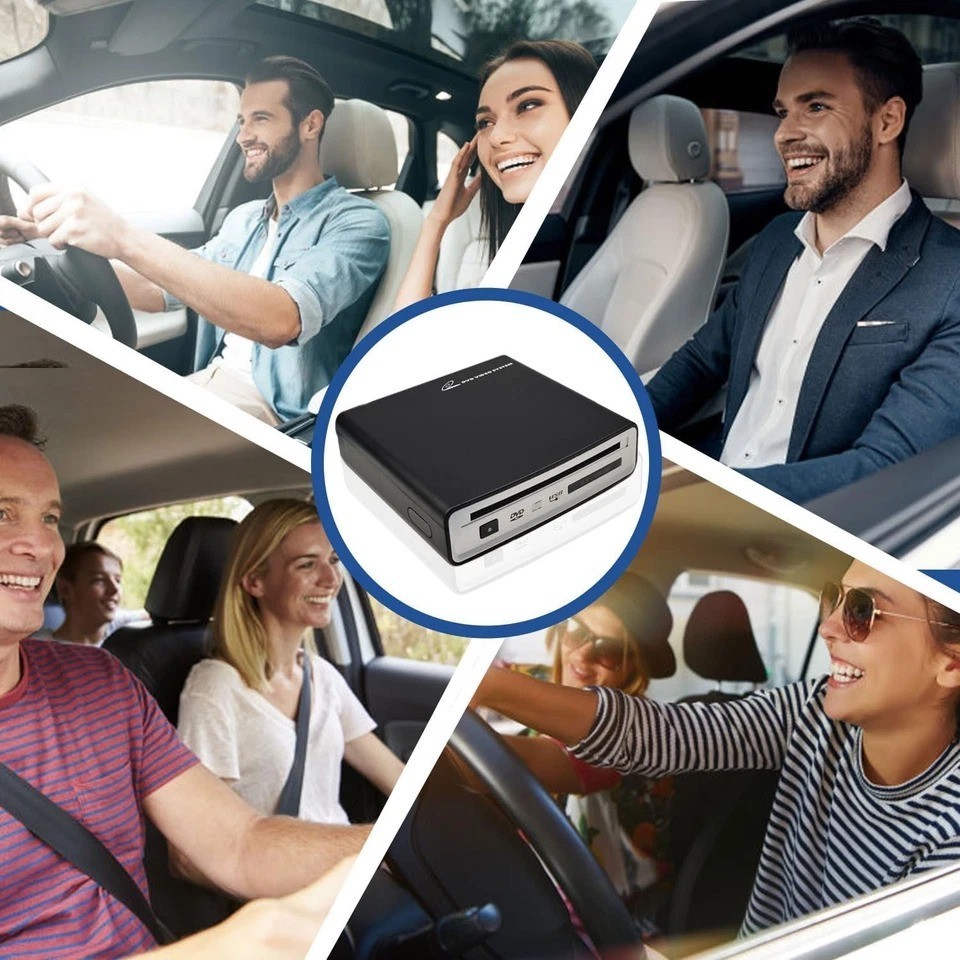 CD Player for Car with USB&Type-C Port/Decoder/AUX Port, Portable Black