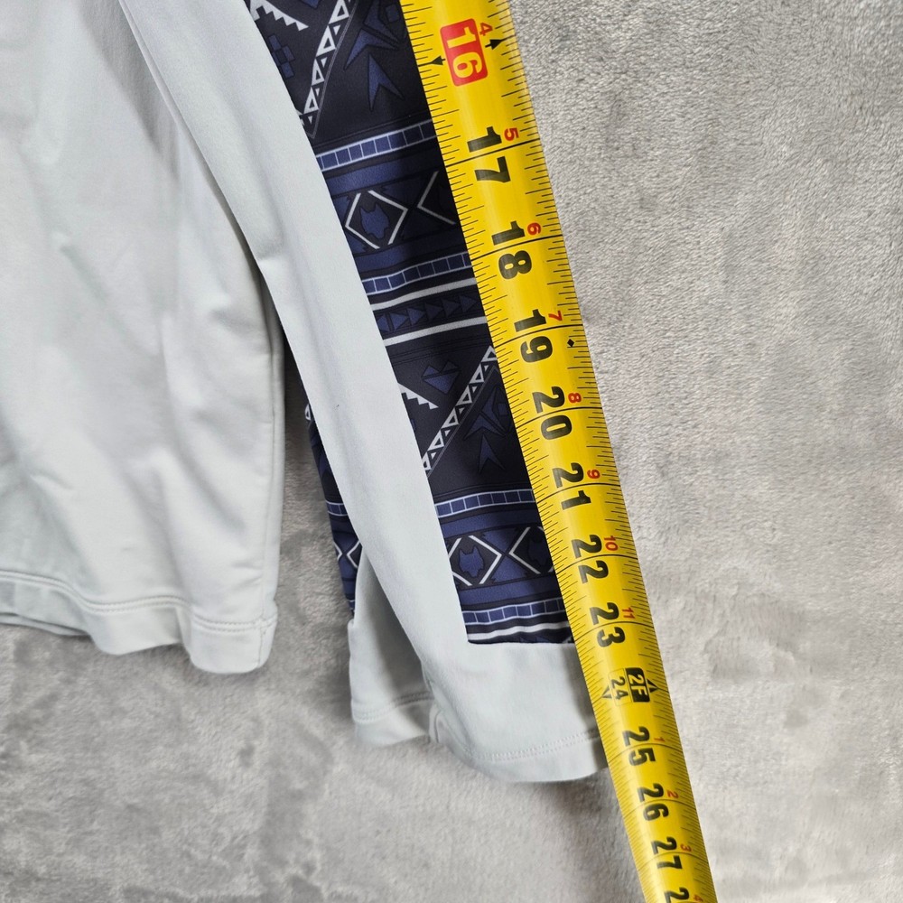 Greyson Size Large Blue White Aztec Geometric 1/4 Zip Golf Pullover Sweater