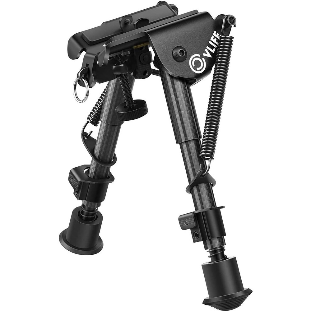 Adjustable 6"- 9" Tactical Rifle Bipod Spring Return For Sling Swivel Stud Mount