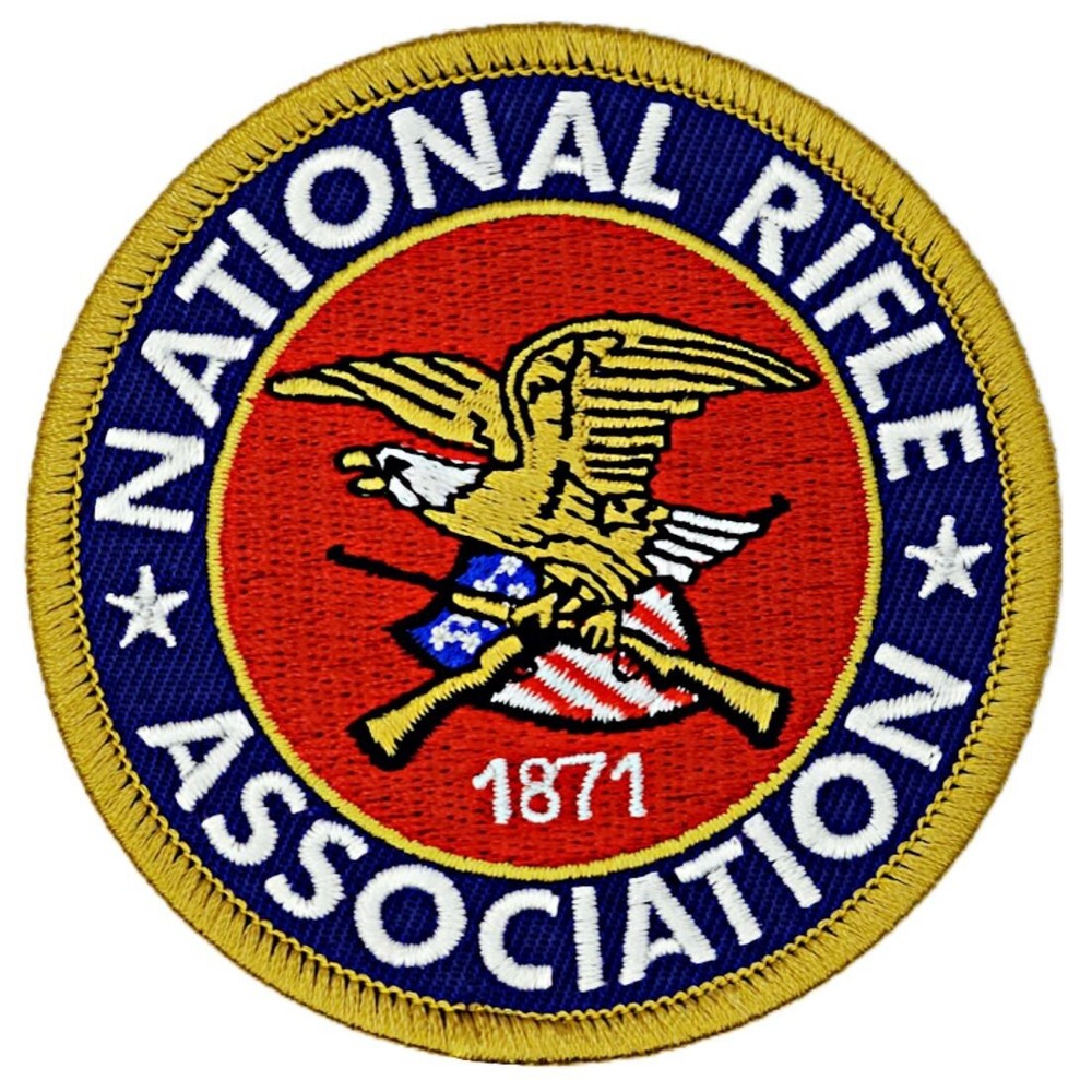 NRA National Rifle Association 2nd amendment 1871 Patch -2PC HOOK BACKING 3"x3"