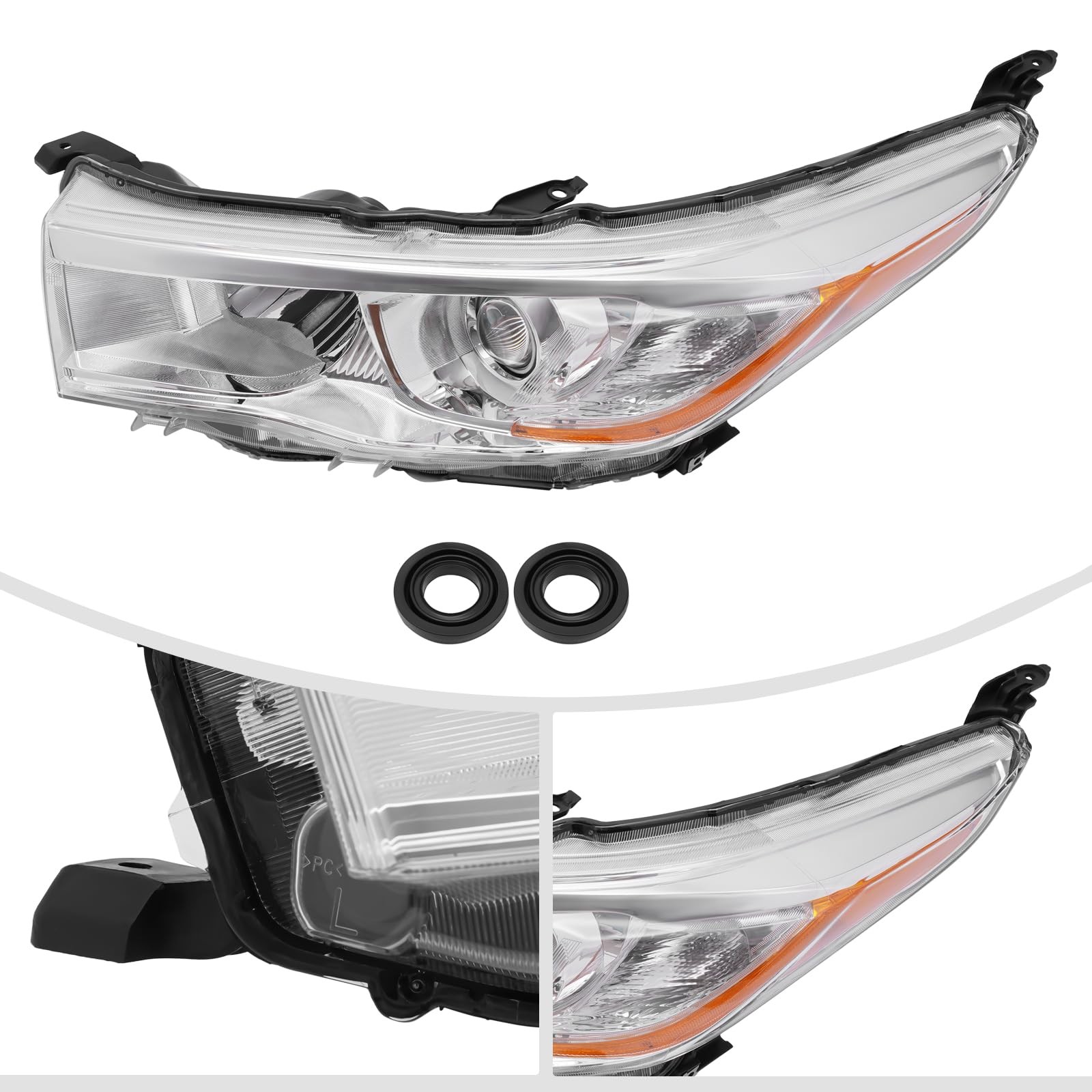 Halogen Headlight Assembly for 2014 2015 2016 Toyota Highlander Left